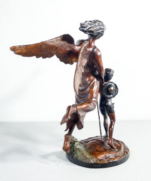 scultura alessandro romano angelo tobia pellegrino bambino statua bronzo
