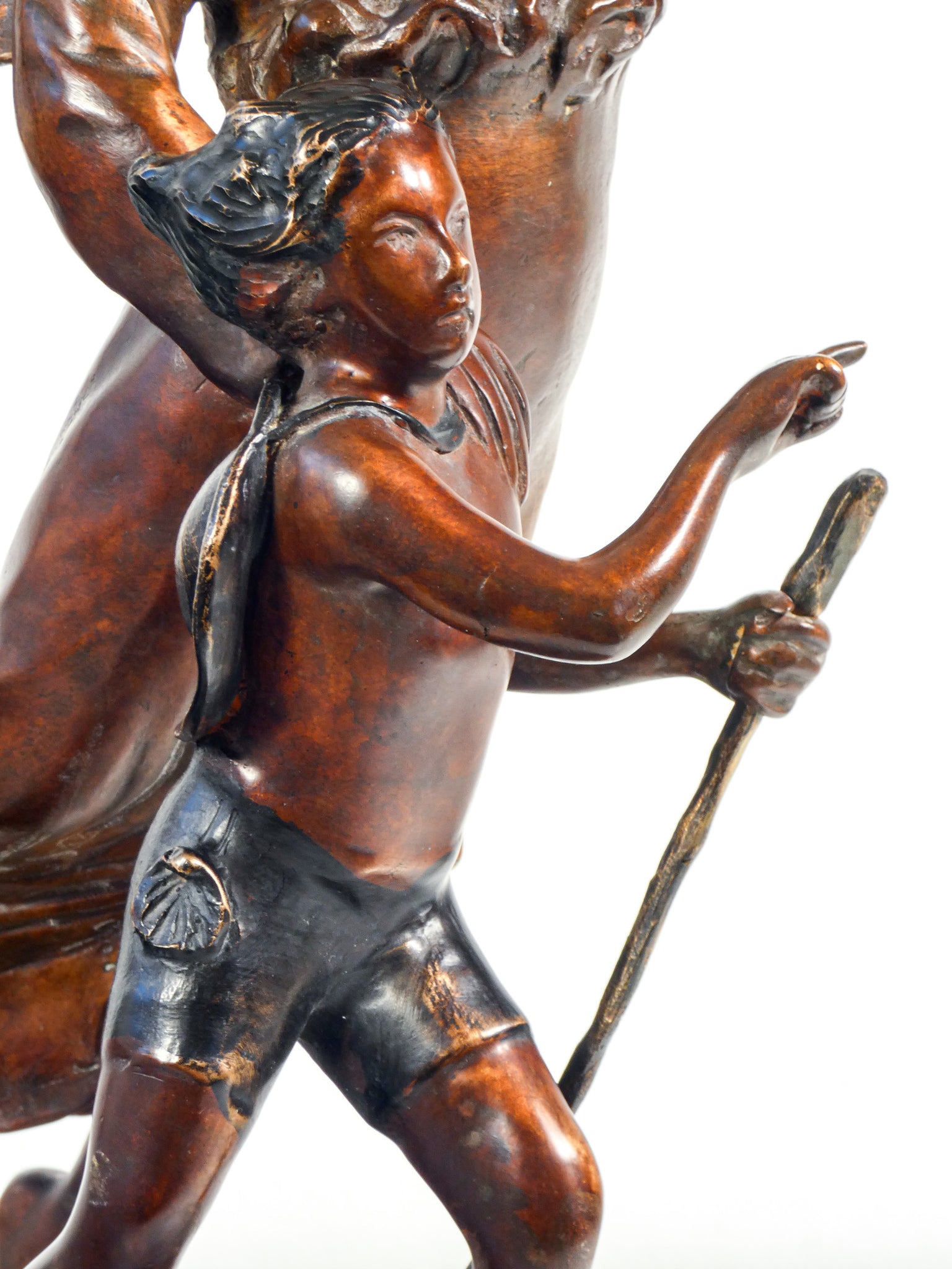 scultura alessandro romano angelo tobia pellegrino bambino statua bronzo