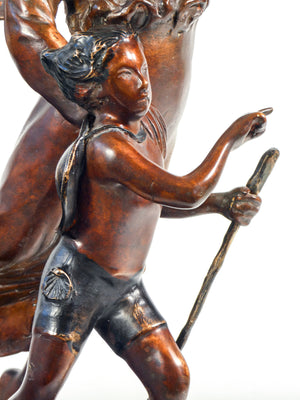 scultura alessandro romano angelo tobia pellegrino bambino statua bronzo