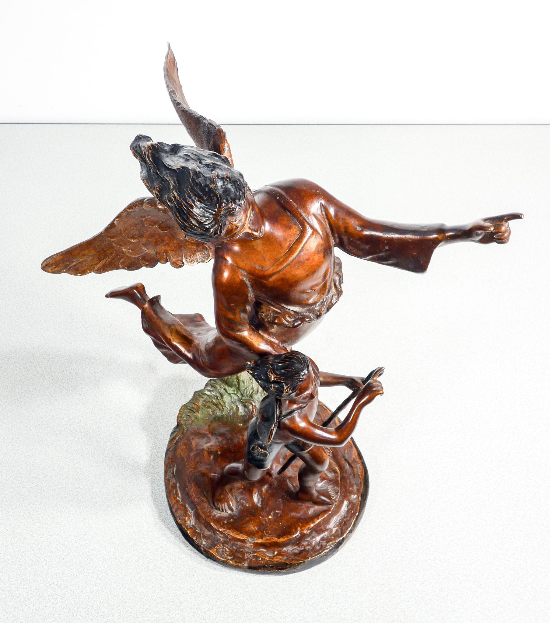 scultura alessandro romano angelo tobia pellegrino bambino statua bronzo