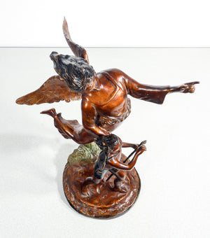scultura alessandro romano angelo tobia pellegrino bambino statua bronzo