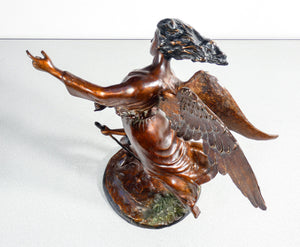 scultura alessandro romano angelo tobia pellegrino bambino statua bronzo