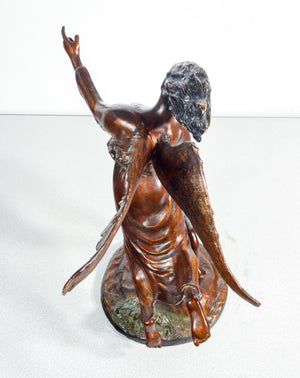 scultura alessandro romano angelo tobia pellegrino bambino statua bronzo