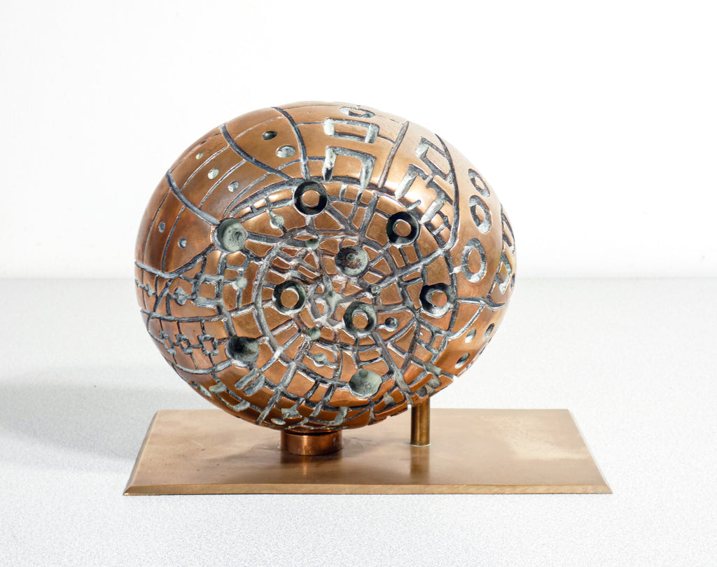 scultura bronzo firmata lino tine citta 1969 statua astratta autentica
