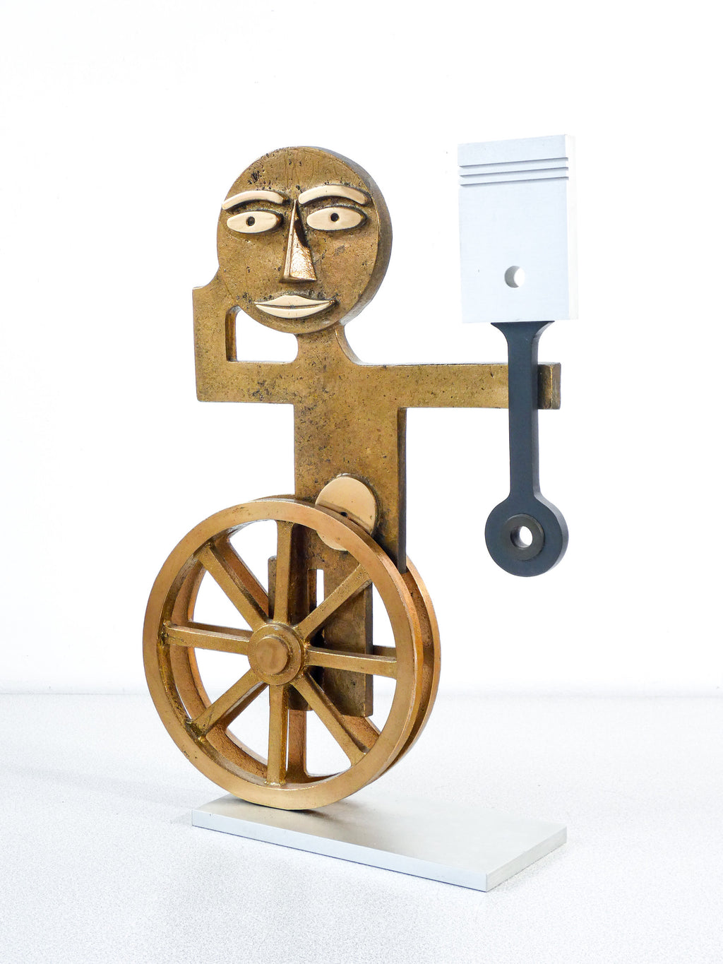 scultura bronzo mario molinari epoca 1970 design statua metallo italia