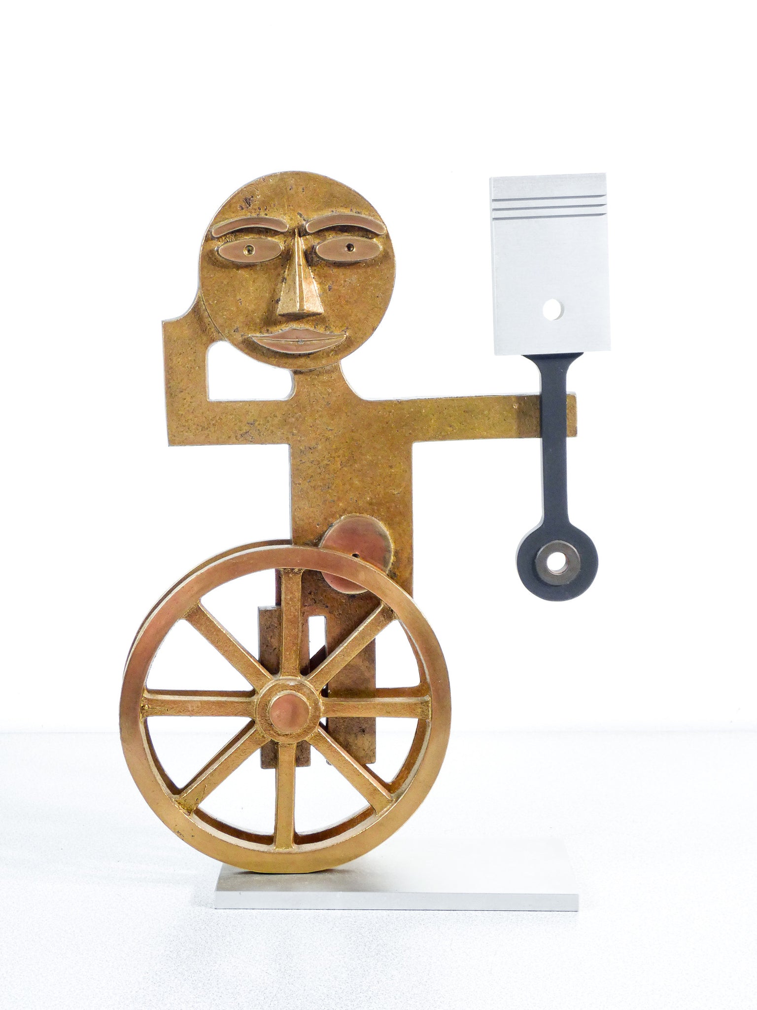 scultura bronzo mario molinari epoca 1970 design statua metallo italia