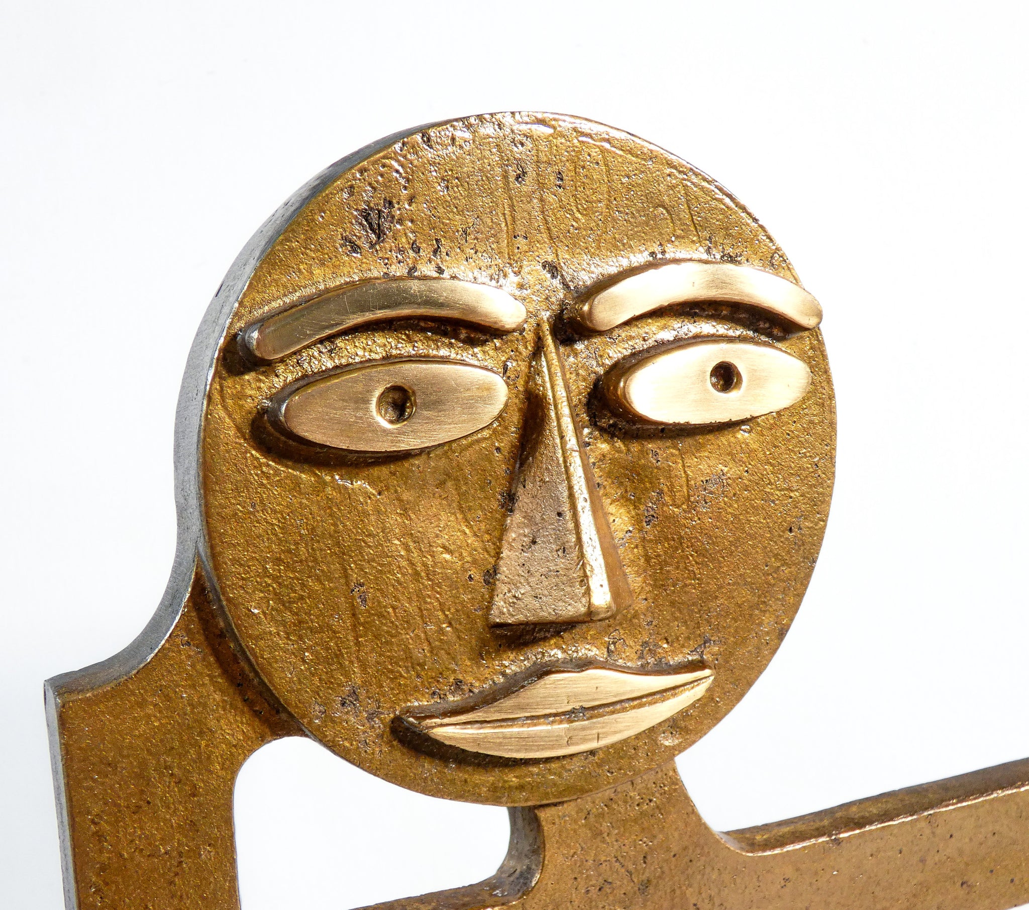 scultura bronzo mario molinari epoca 1970 design statua metallo italia