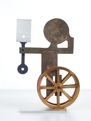 scultura bronzo mario molinari epoca 1970 design statua metallo italia
