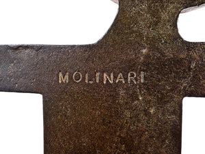 scultura bronzo mario molinari epoca 1970 design statua metallo italia