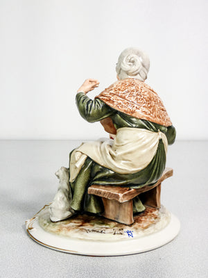 scultura ceramica bruno merli nonno nonna nipoti bambini porcellana dipinta