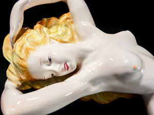 scultura ceramica cia manna 1930s nudo donna porcellana lenci torino