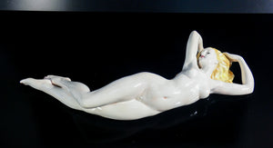 scultura ceramica cia manna 1930s nudo donna porcellana lenci torino