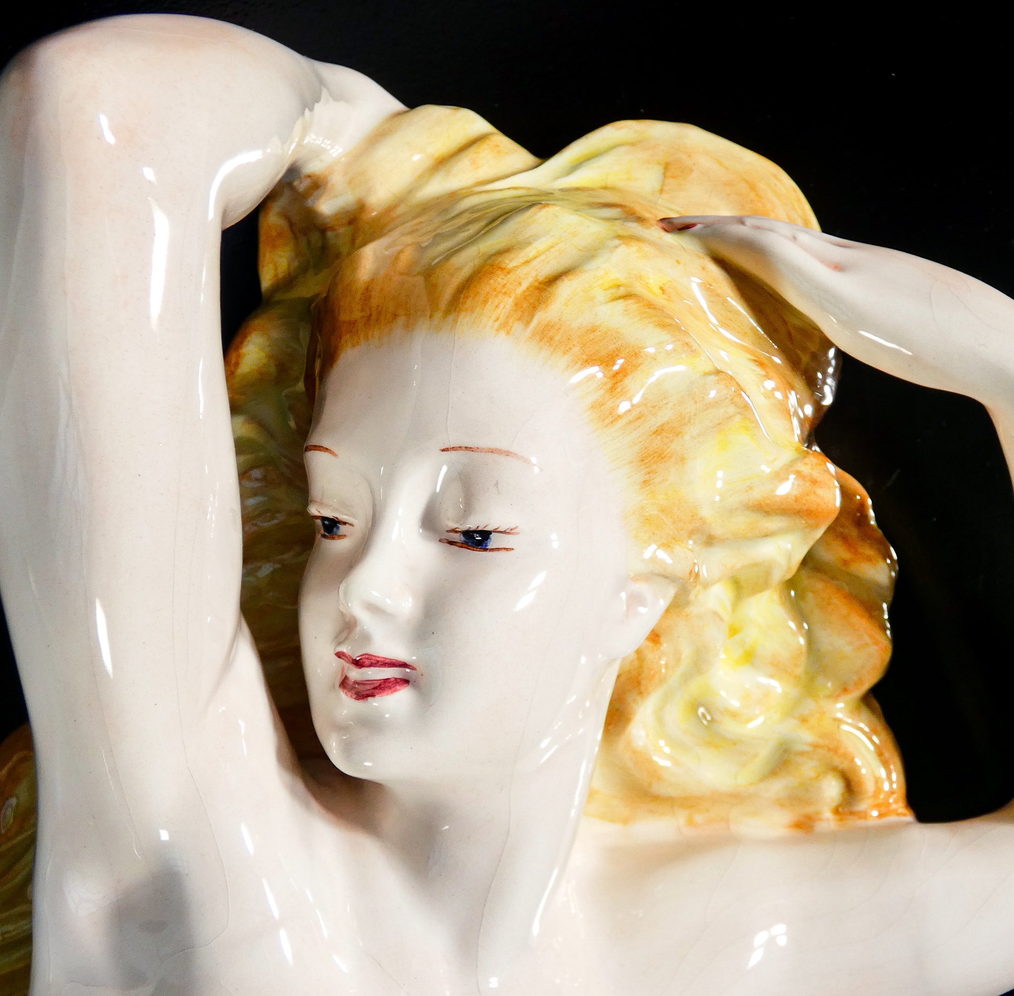 scultura ceramica cia manna 1930s nudo donna porcellana lenci torino