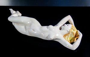 scultura ceramica cia manna 1930s nudo donna porcellana lenci torino