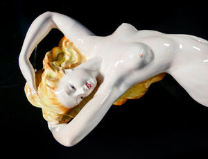 scultura ceramica cia manna 1930s nudo donna porcellana lenci torino