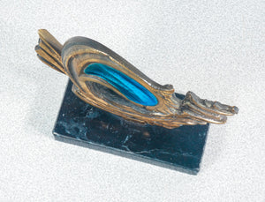 scultura firmata studio del campo metallo smalto epoca 1984 torino italia