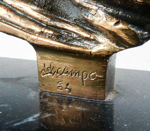 scultura firmata studio del campo metallo smalto epoca 1984 torino italia