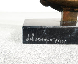 scultura firmata studio del campo metallo smalto epoca 1984 torino italia