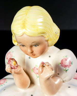 scultura lenci mario mesini margherita bambina porcellana torino 1930s