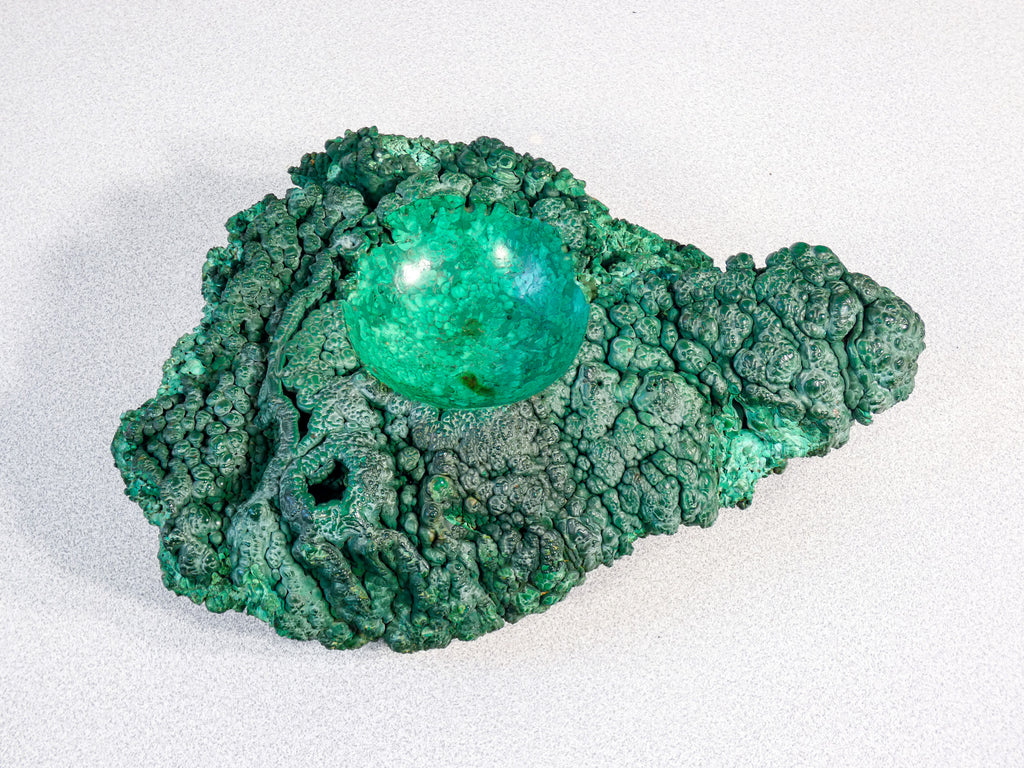 scultura malachite grezza a grappolo campione minerale verde cristallo pietra