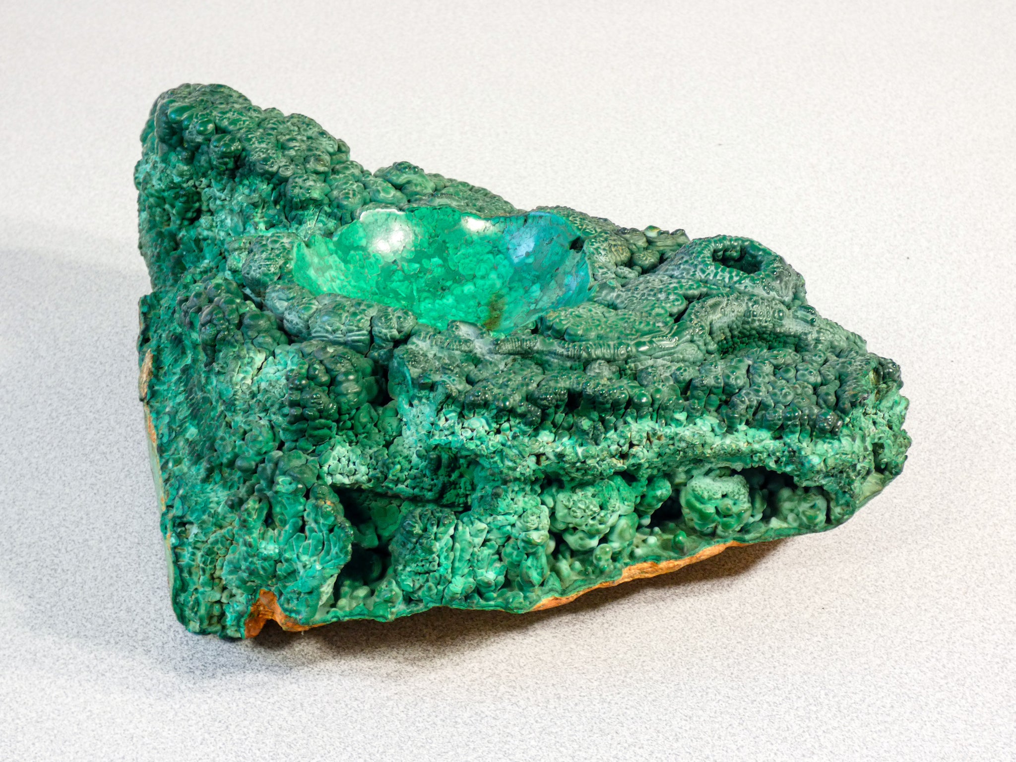 scultura malachite grezza a grappolo campione minerale verde cristallo pietra