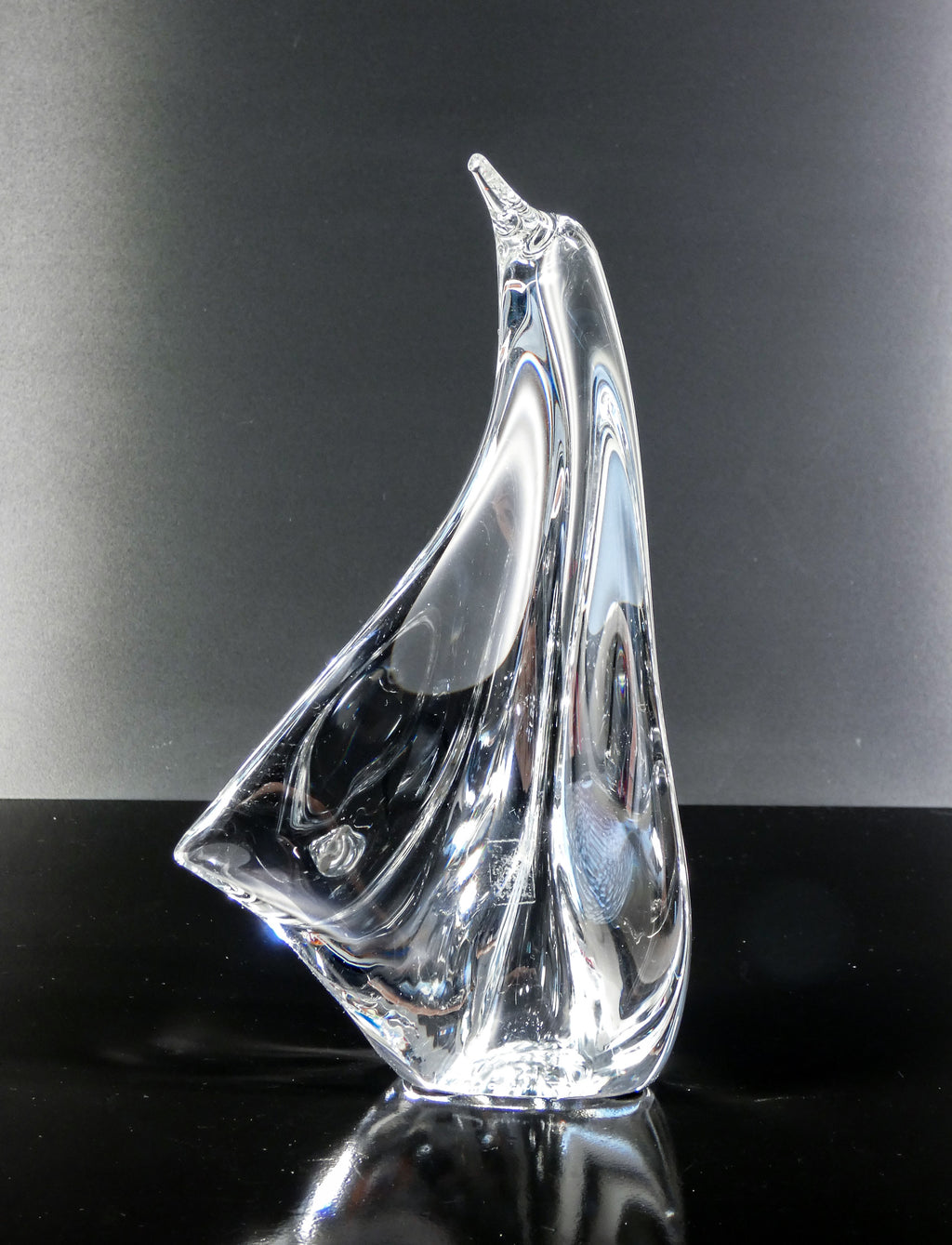scultura pinguino daum france firmata cristallo vetro trasparente statua