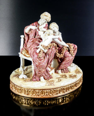 scultura porcellana cupido punito venere psiche meissen dresda statua epoca