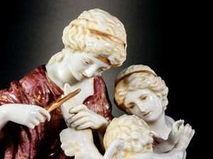 scultura porcellana cupido punito venere psiche meissen dresda statua epoca