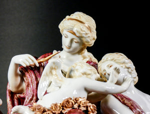 scultura porcellana cupido punito venere psiche meissen dresda statua epoca