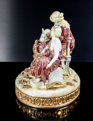 scultura porcellana cupido punito venere psiche meissen dresda statua epoca