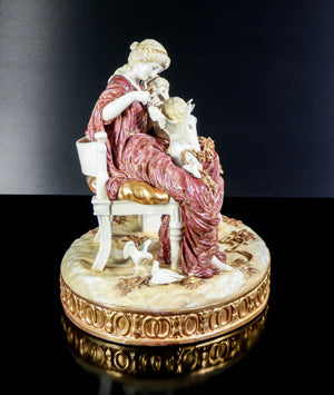 scultura porcellana cupido punito venere psiche meissen dresda statua epoca