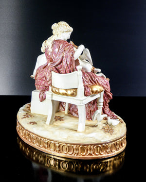scultura porcellana cupido punito venere psiche meissen dresda statua epoca