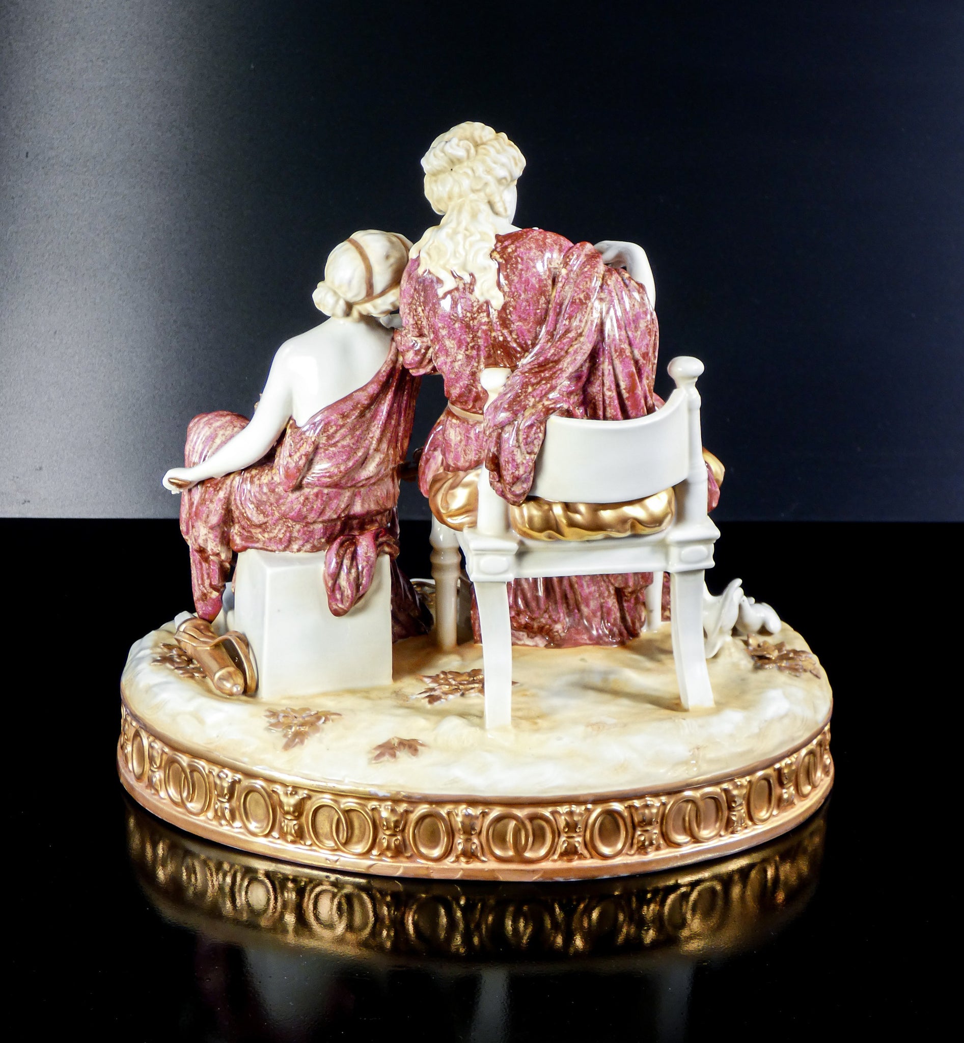 scultura porcellana cupido punito venere psiche meissen dresda statua epoca