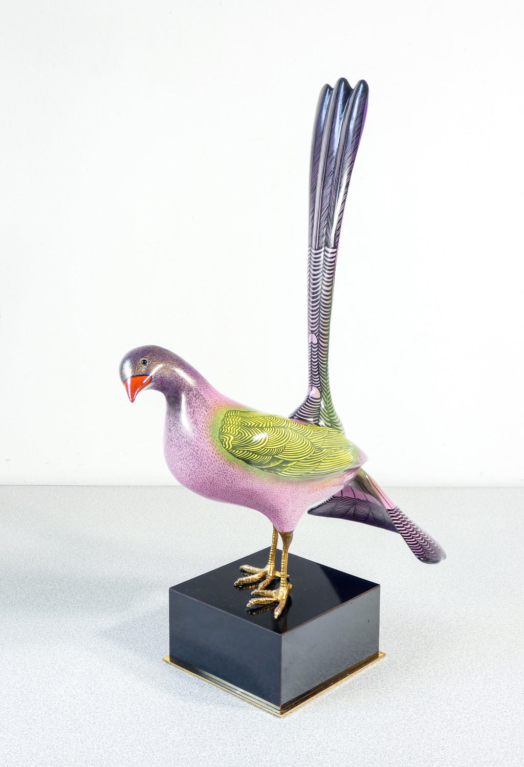 scultura porcellana design giulia mangani uccello statua ceramica dipinta