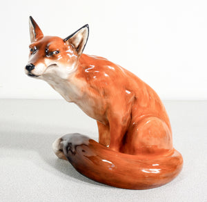 scultura porcellana volpe seduta royal doulton hn2634 fox dipinta a mano