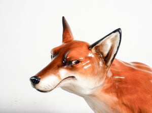 scultura porcellana volpe seduta royal doulton hn2634 fox dipinta a mano