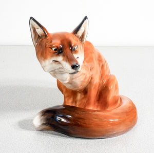 scultura porcellana volpe seduta royal doulton hn2634 fox dipinta a mano