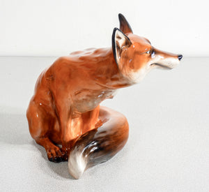 scultura porcellana volpe seduta royal doulton hn2634 fox dipinta a mano