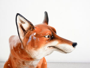 scultura porcellana volpe seduta royal doulton hn2634 fox dipinta a mano
