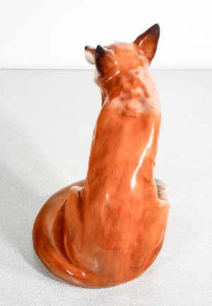 scultura porcellana volpe seduta royal doulton hn2634 fox dipinta a mano