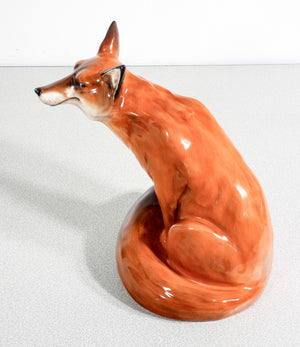 scultura porcellana volpe seduta royal doulton hn2634 fox dipinta a mano