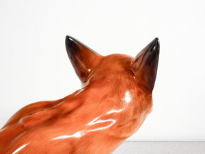 scultura porcellana volpe seduta royal doulton hn2634 fox dipinta a mano