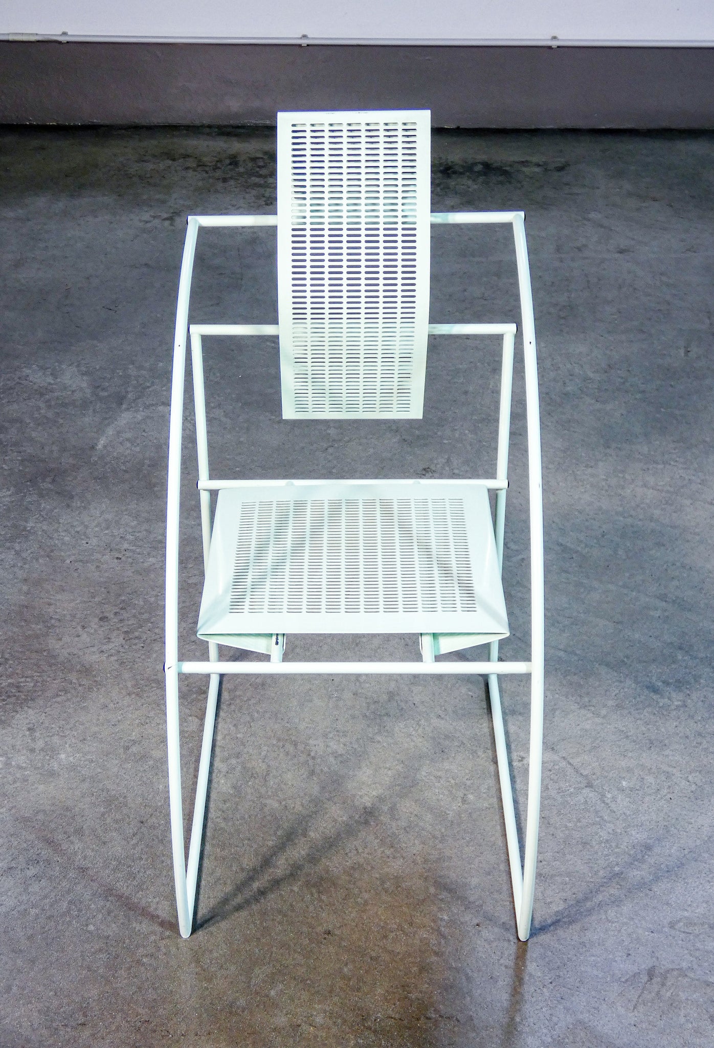 sedia mod quinta design mario botta per alias laccato azzurra epoca 1980s