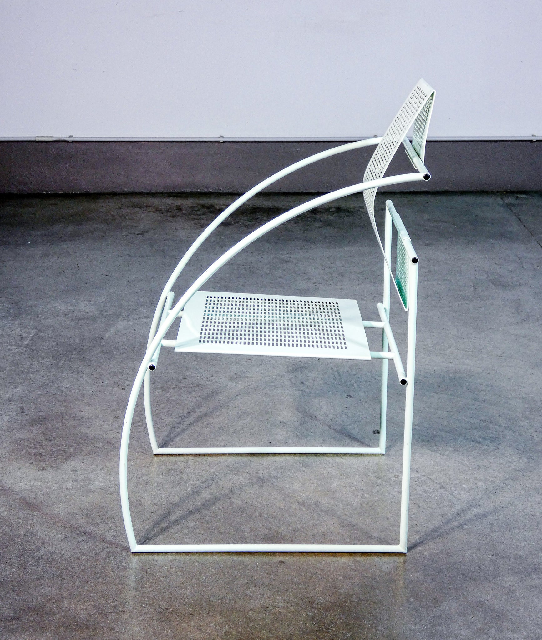 sedia mod quinta design mario botta per alias laccato azzurra epoca 1980s