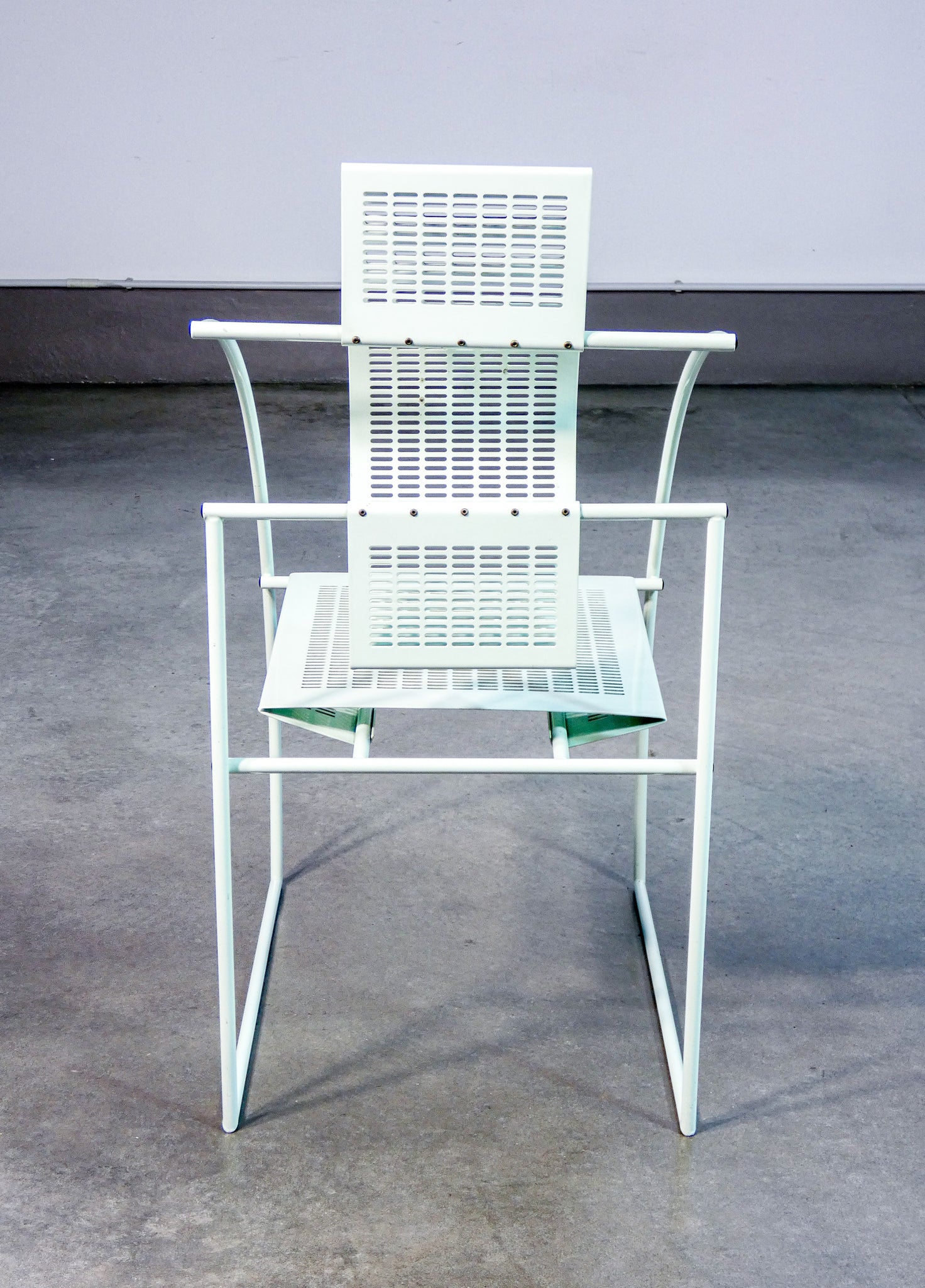 sedia mod quinta design mario botta per alias laccato azzurra epoca 1980s