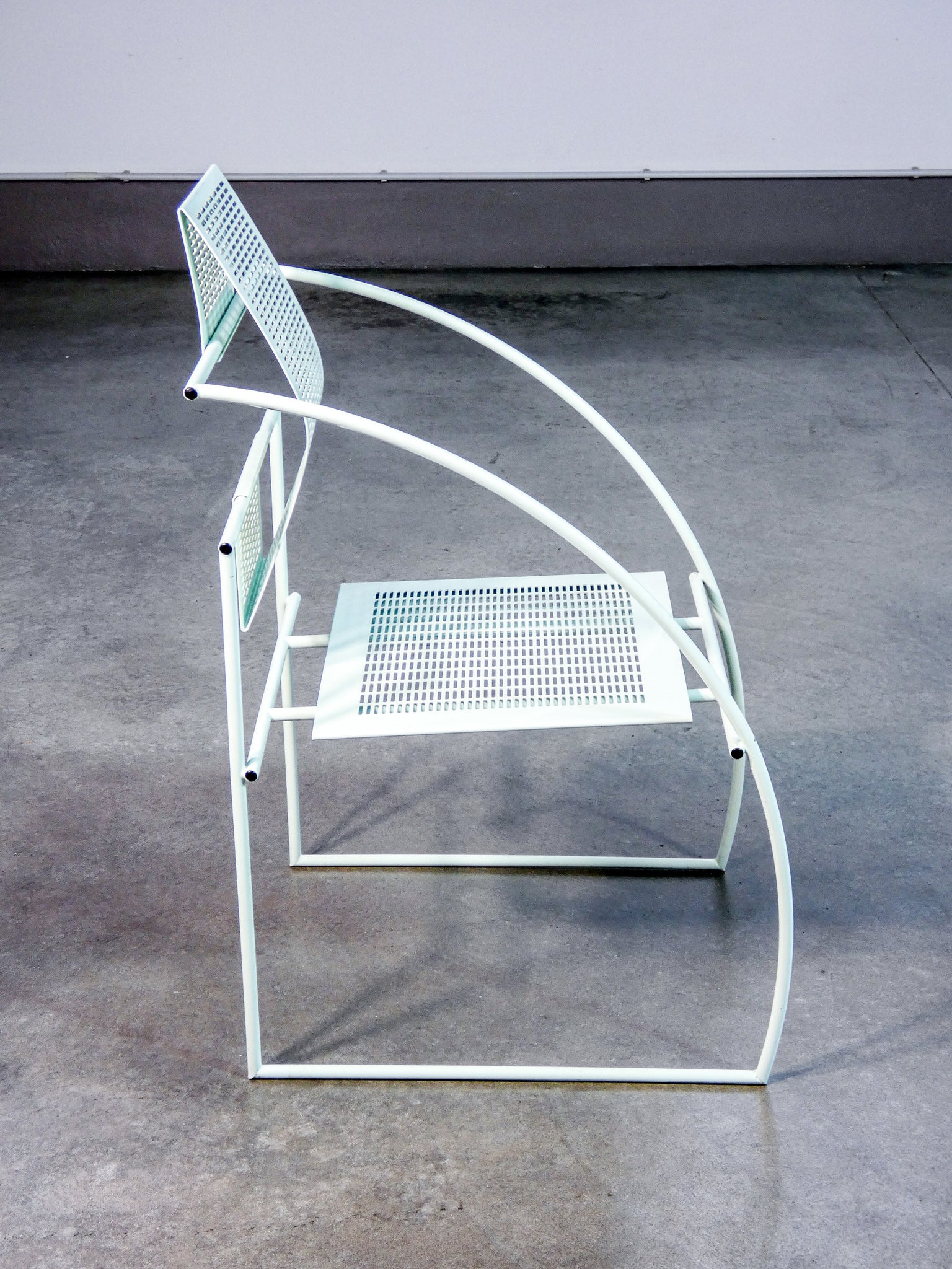 sedia mod quinta design mario botta per alias laccato azzurra epoca 1980s