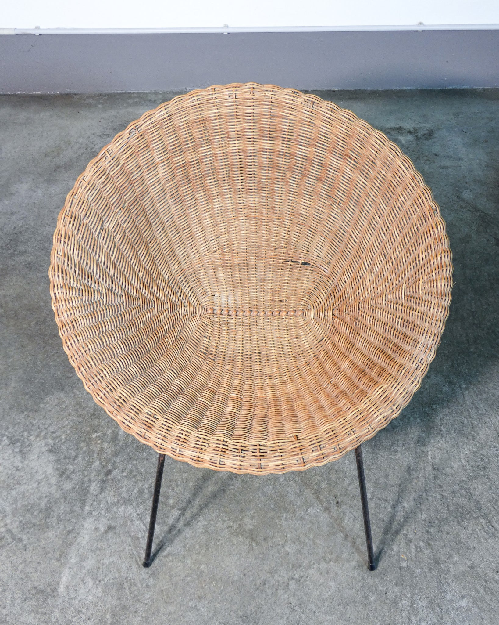 sedia tavolino caffe mid century vimini midollino rattan italia vintage 1960s