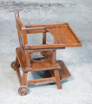 seggiolino vasino bambini legno noce seggiolone tavolino epoca 1800 antico