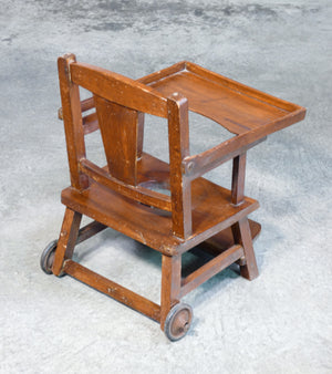 seggiolino vasino bambini legno noce seggiolone tavolino epoca 1800 antico