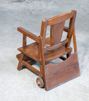 seggiolino vasino bambini legno noce seggiolone tavolino epoca 1800 antico